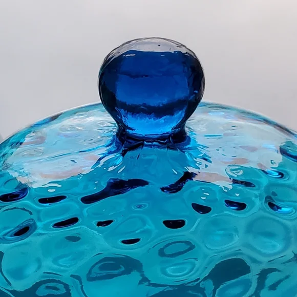 1940s Gorgeous 💙 Blue 7 1/2" Lidded Dish by Beacon🇺🇲 NJ - Picture 15 of 15